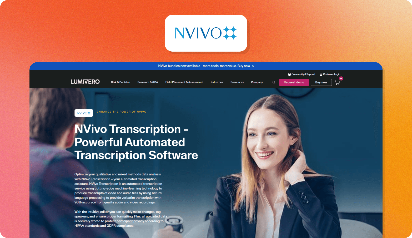 Screenshot of the Conveo website homepage, featuring the headline "The only AI interviewer that captures every human signal." The page shows a grid of video interview participants with AI-detected signal labels overlaid, including Facial (subtle eye-roll), Voice (tone drop), and Body (head tilt). The Conveo logo — an orange "C" icon — appears above the browser screenshot. Brand logos including ASICS, Canva, Unilever, Coca-Cola, and FOX are visible at the bottom.
