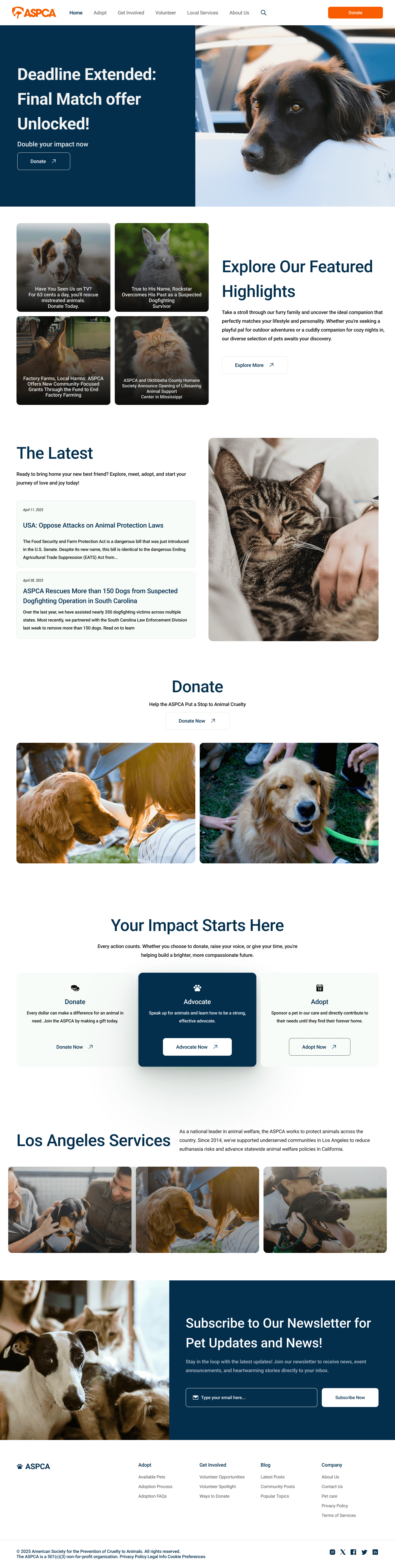 The donation flow of the ASPCA website redesign.