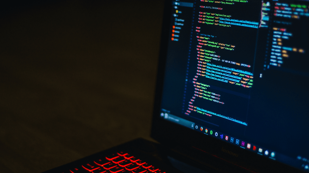 Laptop screen with lines of code