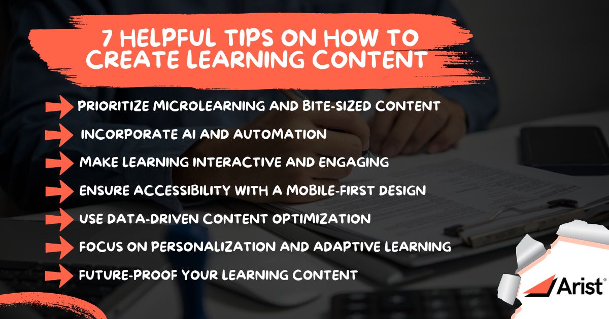 7 Helpful Tips on How to Create Learning Content