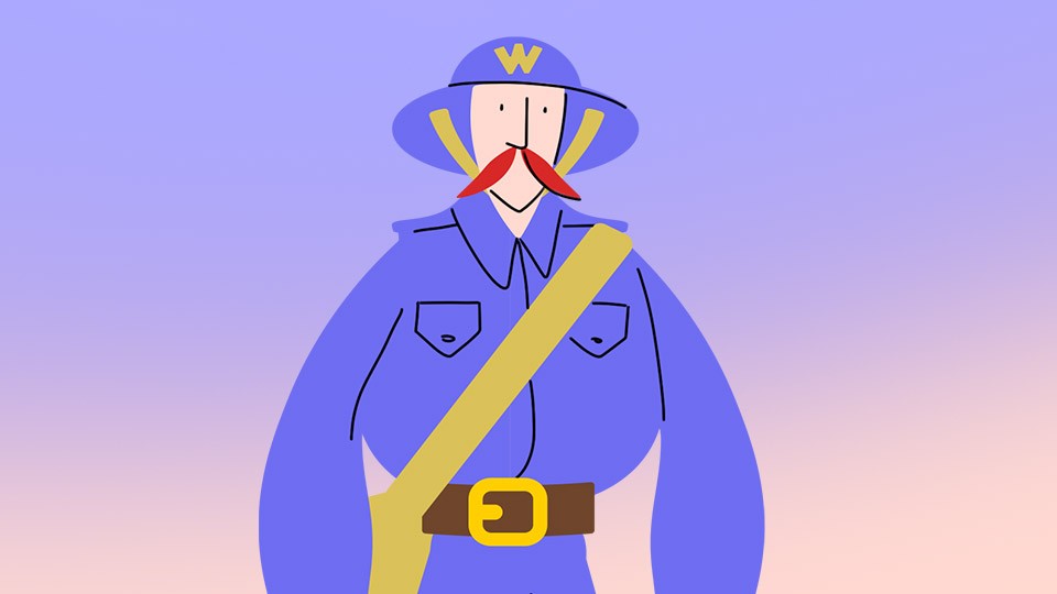 The simplified illustration of the Air Warden character