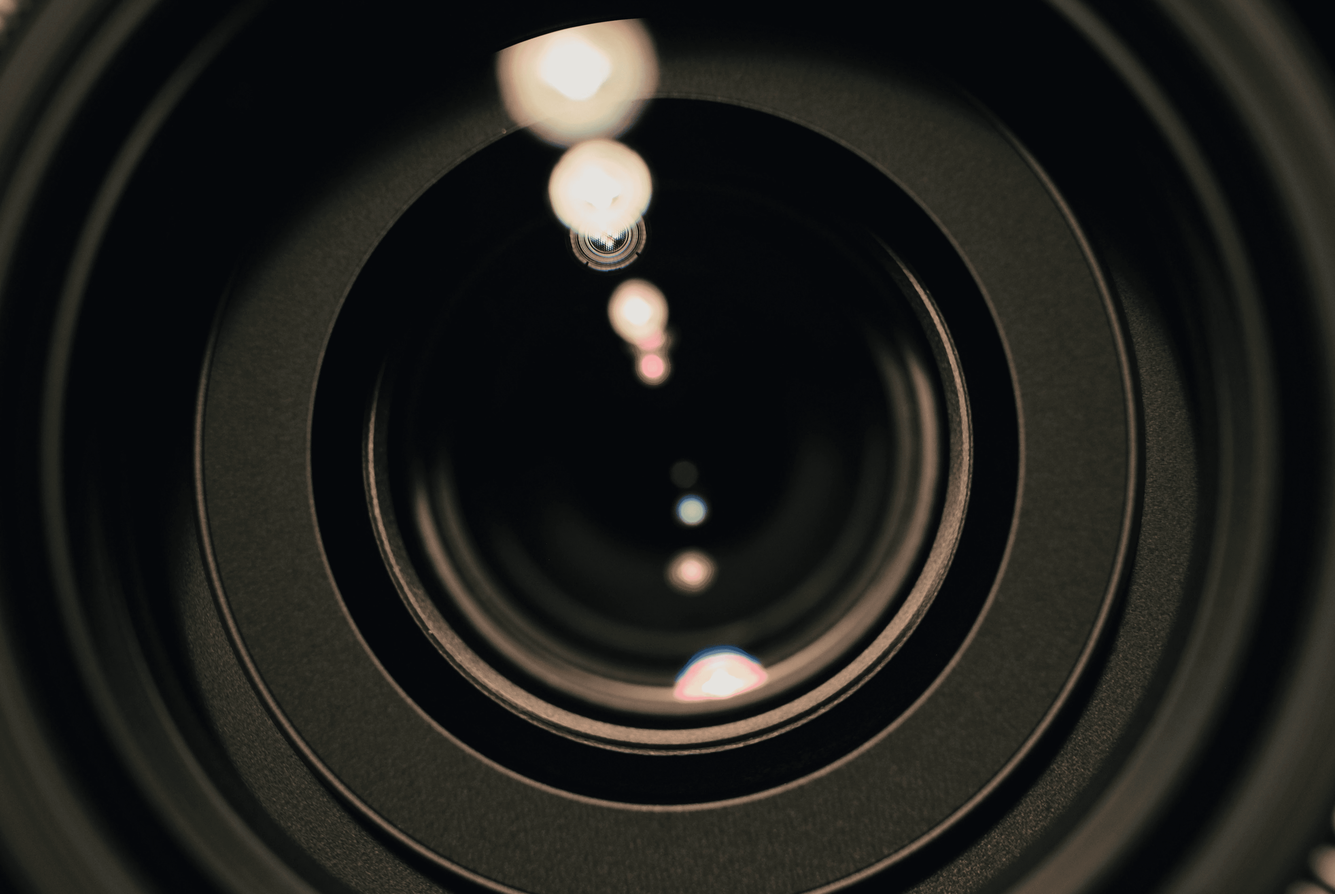 a close up view of a camera lens