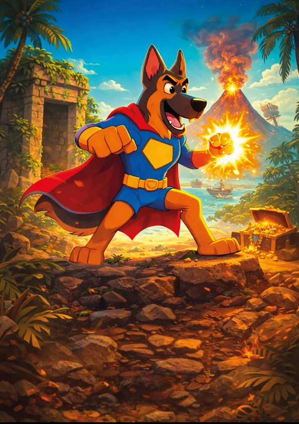 Décor coloré de la chambre animée Tuils’Heroe au gîte La Tuilerie du Cinéaste