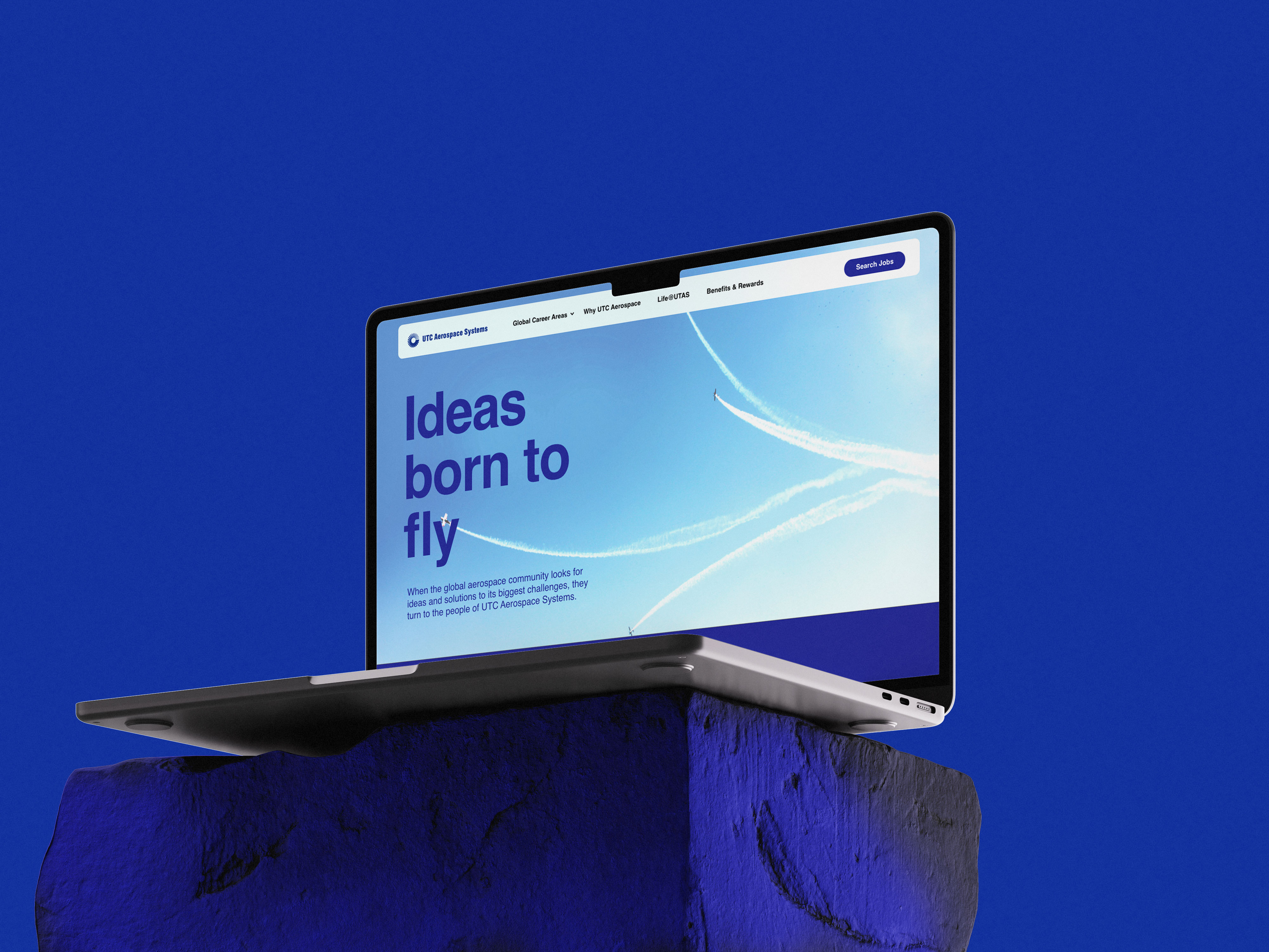 Design example of UTC Aerospace's recruitment marketing on a billboard