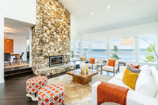 Contemporary Stone Fireplace - by Weaver Construction