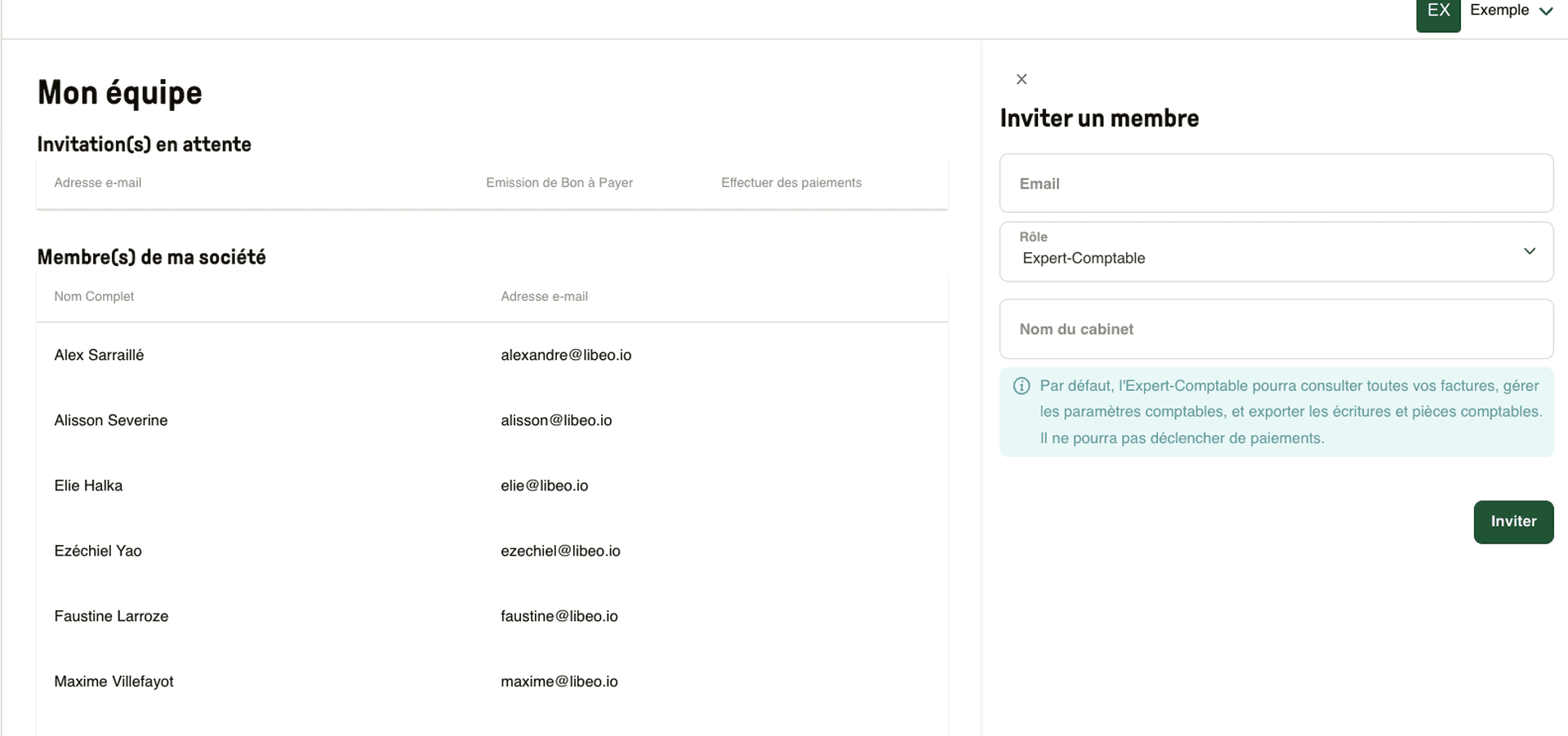 Accès expert-comptable