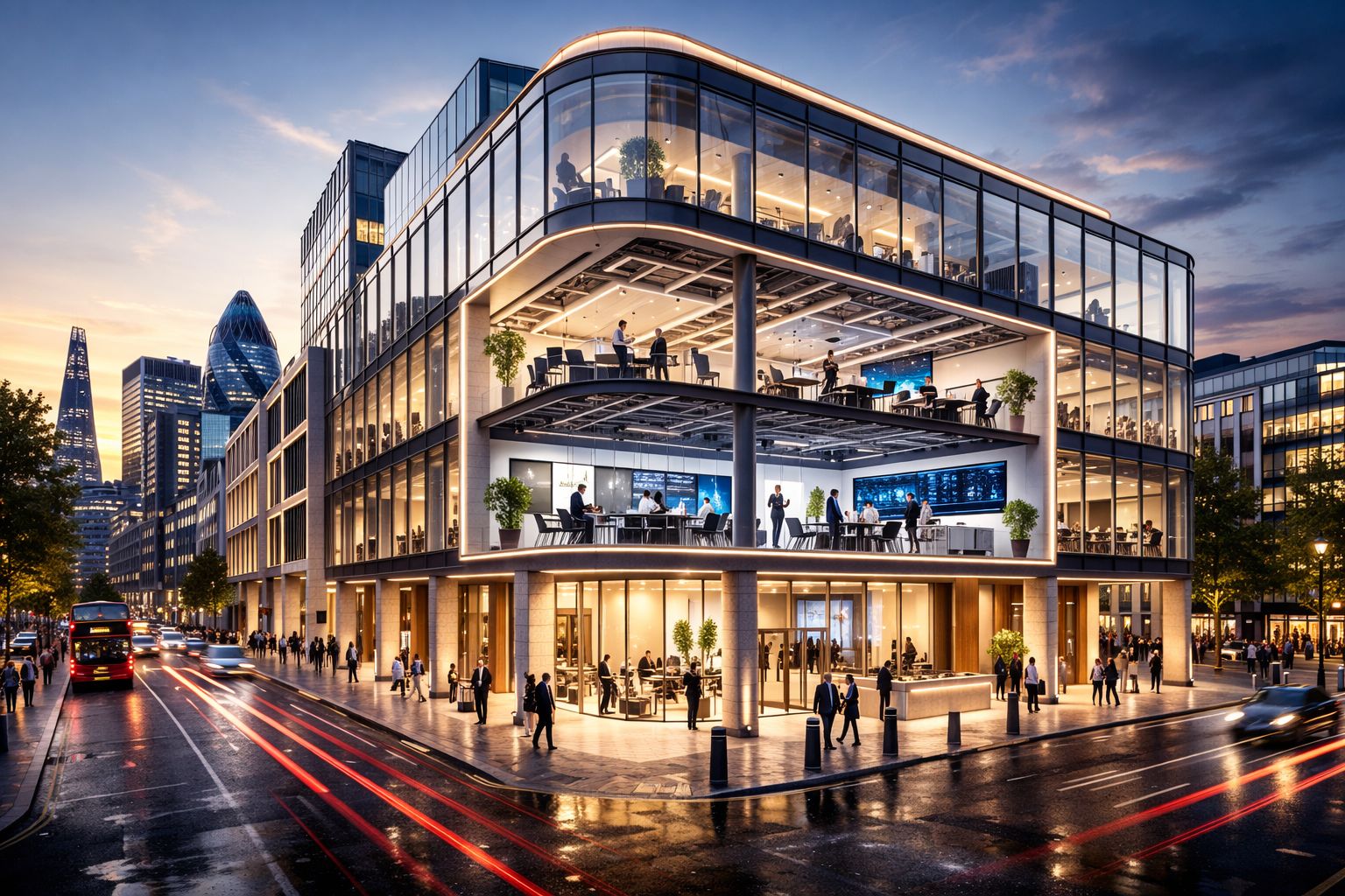 Clear skincare bottle with pink cap, bi-phase serum and floating bubbles on a white backlit background.