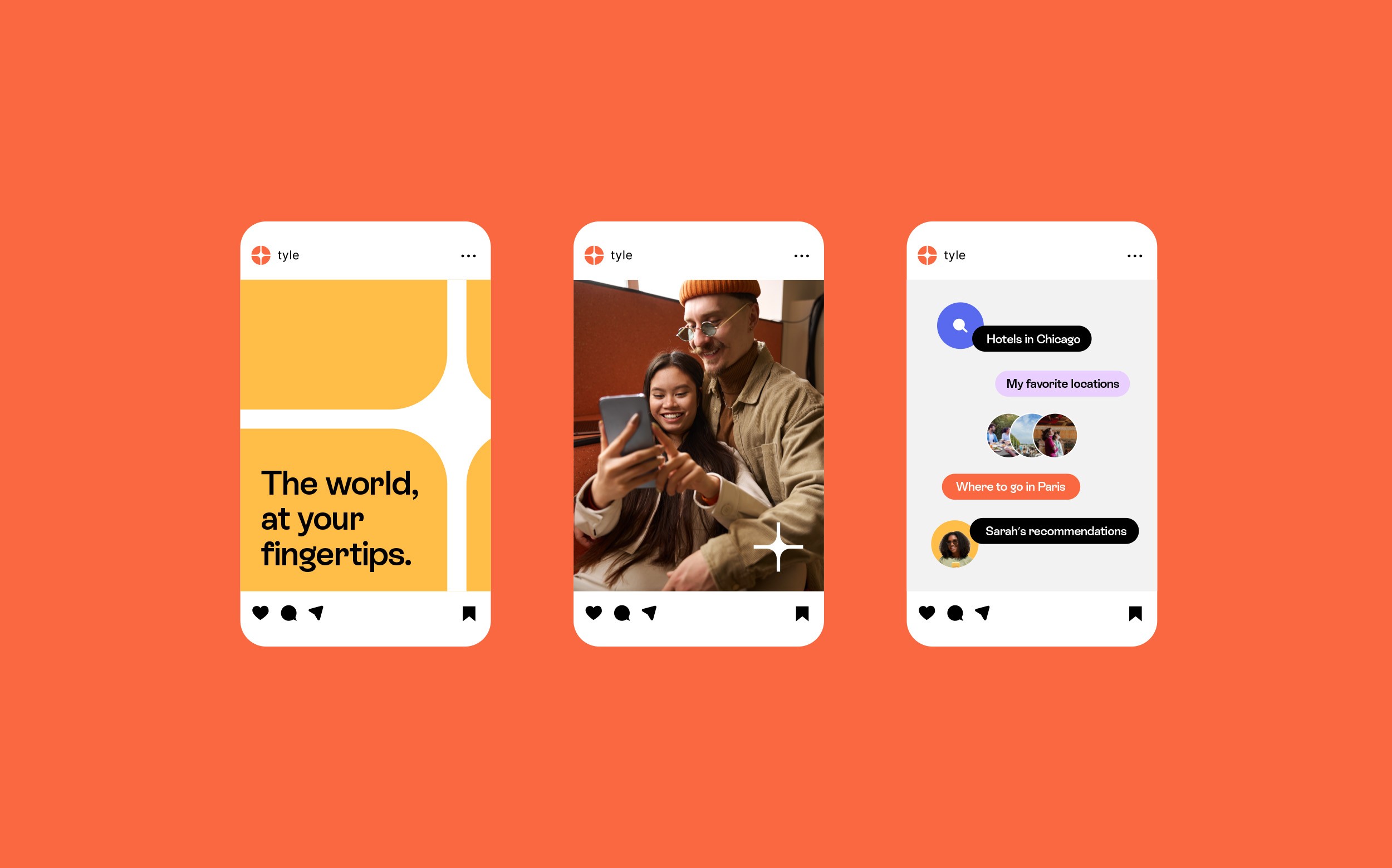 social media posts for travel app