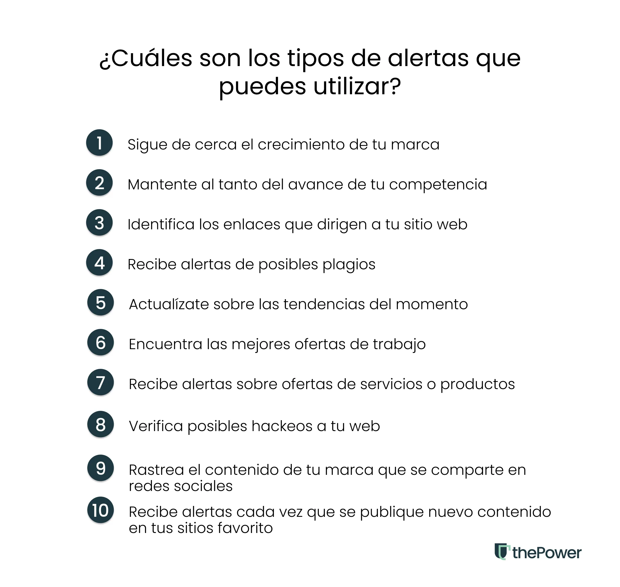 ¿Cuáles son los tipos de alertas que puedes utilizar?