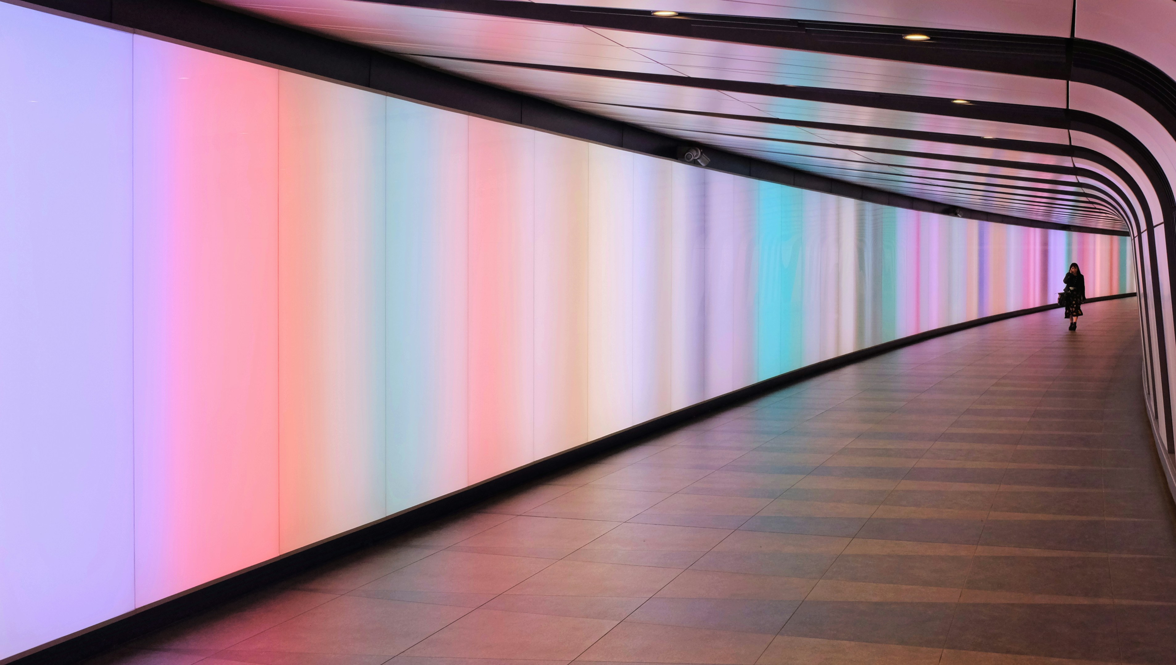 Girl walking down the aisle full of colors for Color Analysis Quiz Photo