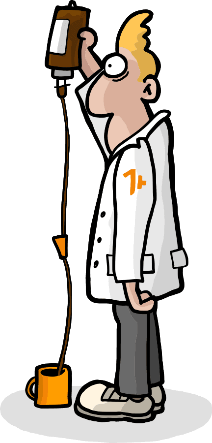 oneplus Maskottchen Kaffee Arzt