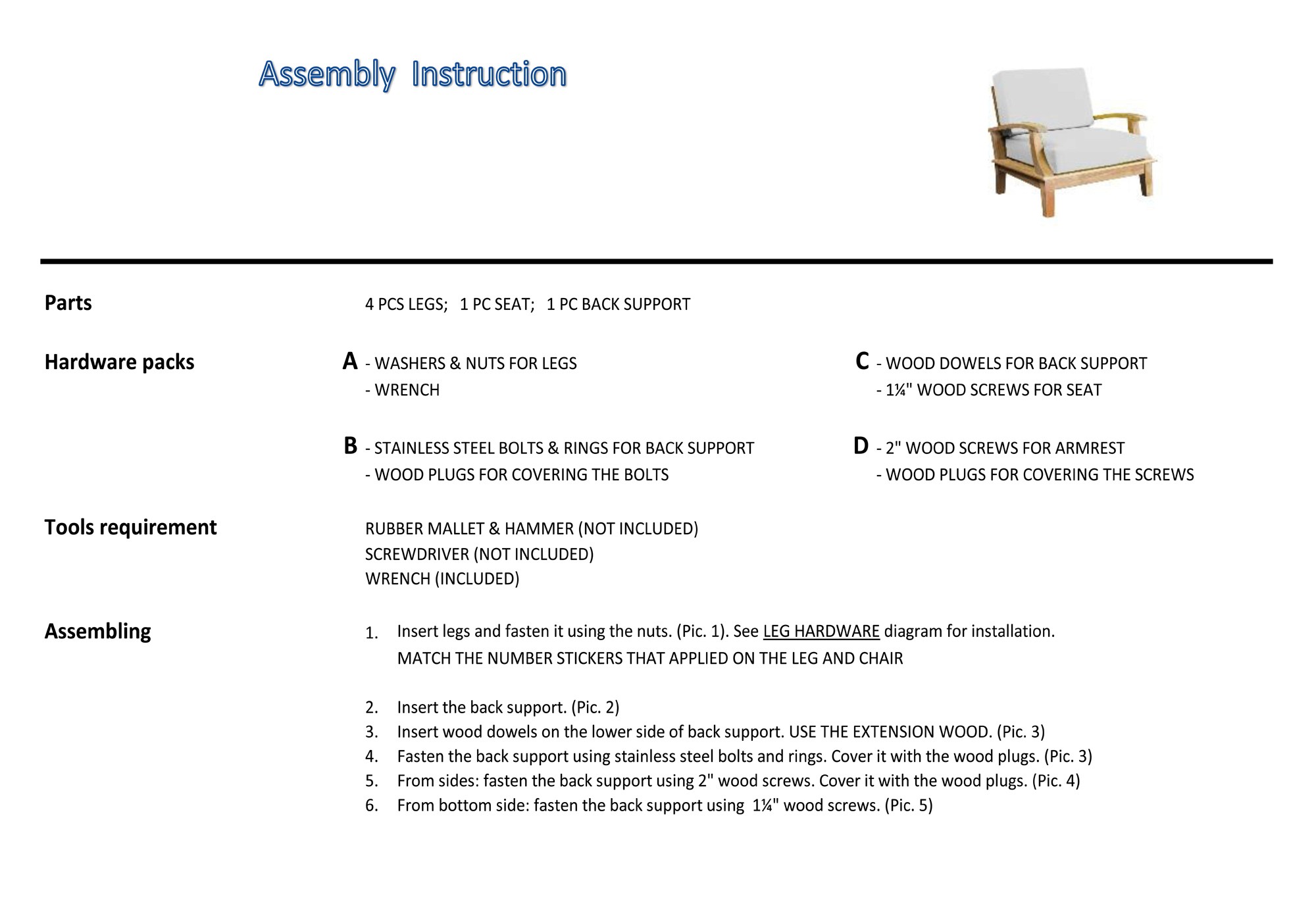 assembly instruction