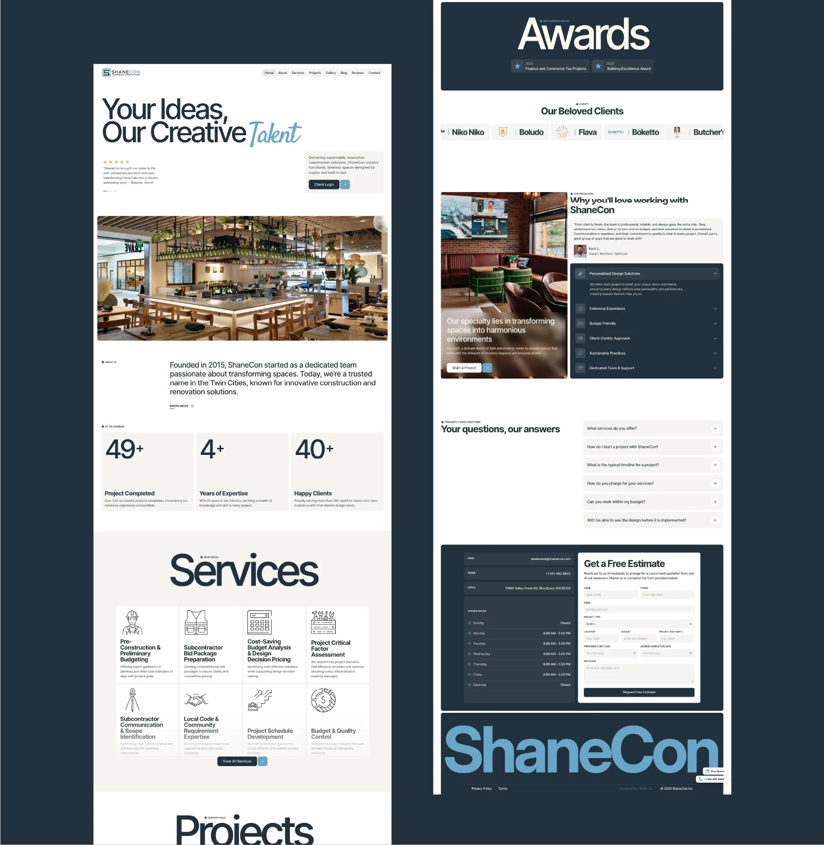ShaneCon website design overview
