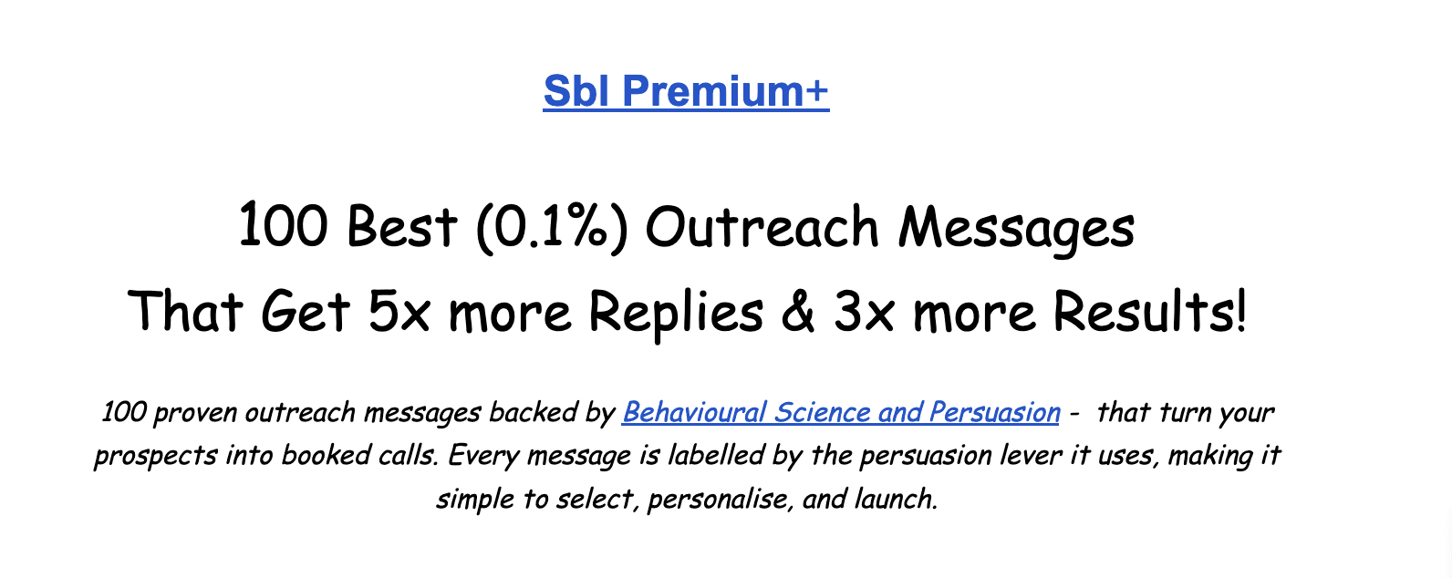 Top 100 Outreach Messages” (the best 1%) that consistently drive 5x more replies and 3x better results!