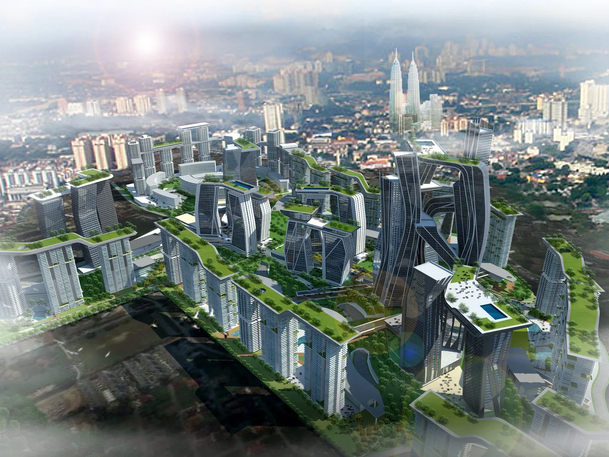 Exterior view of Cloud City Park project by Asima Architects