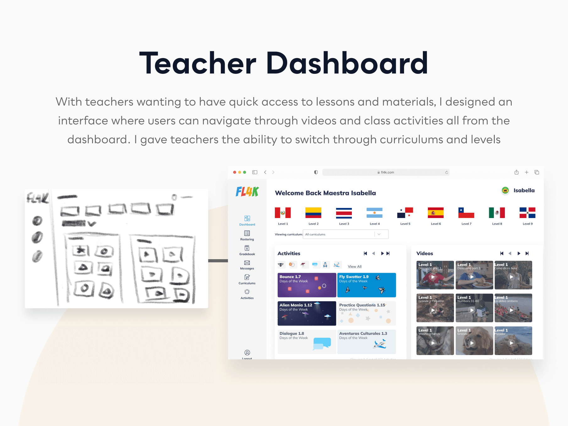 Teacher dashboard UI process