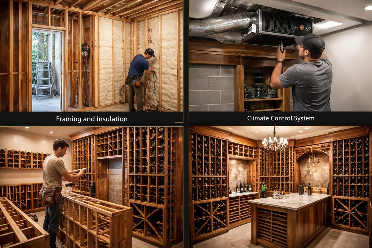 Wine cellar construction phases
