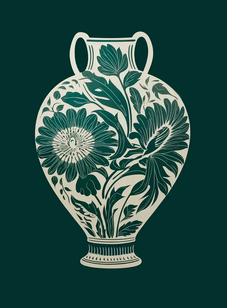 Folk Fable AI vase illustration print