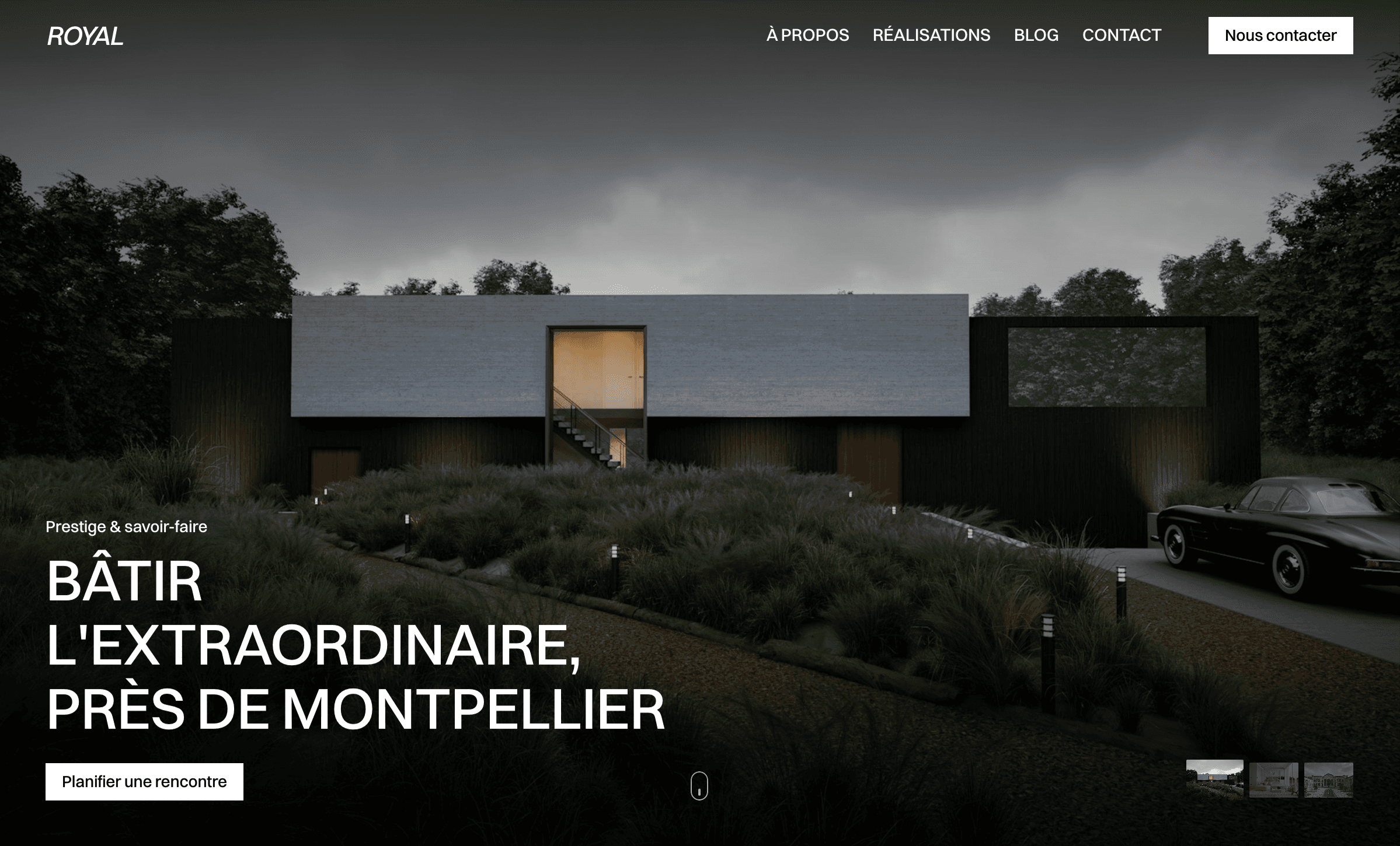 Site vitrine construction immobilier luxe Montpellier – Royal