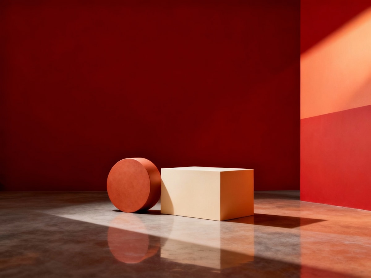 a close up of a red object in a room