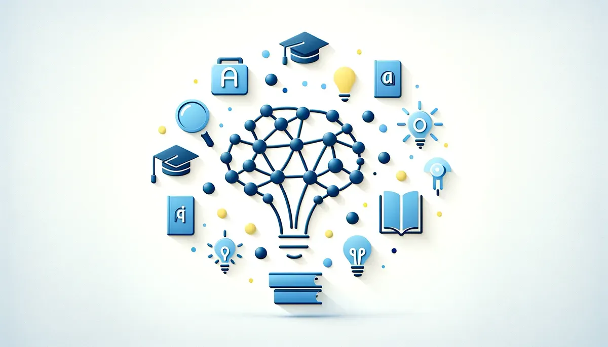 AI-powered education and learning illustration