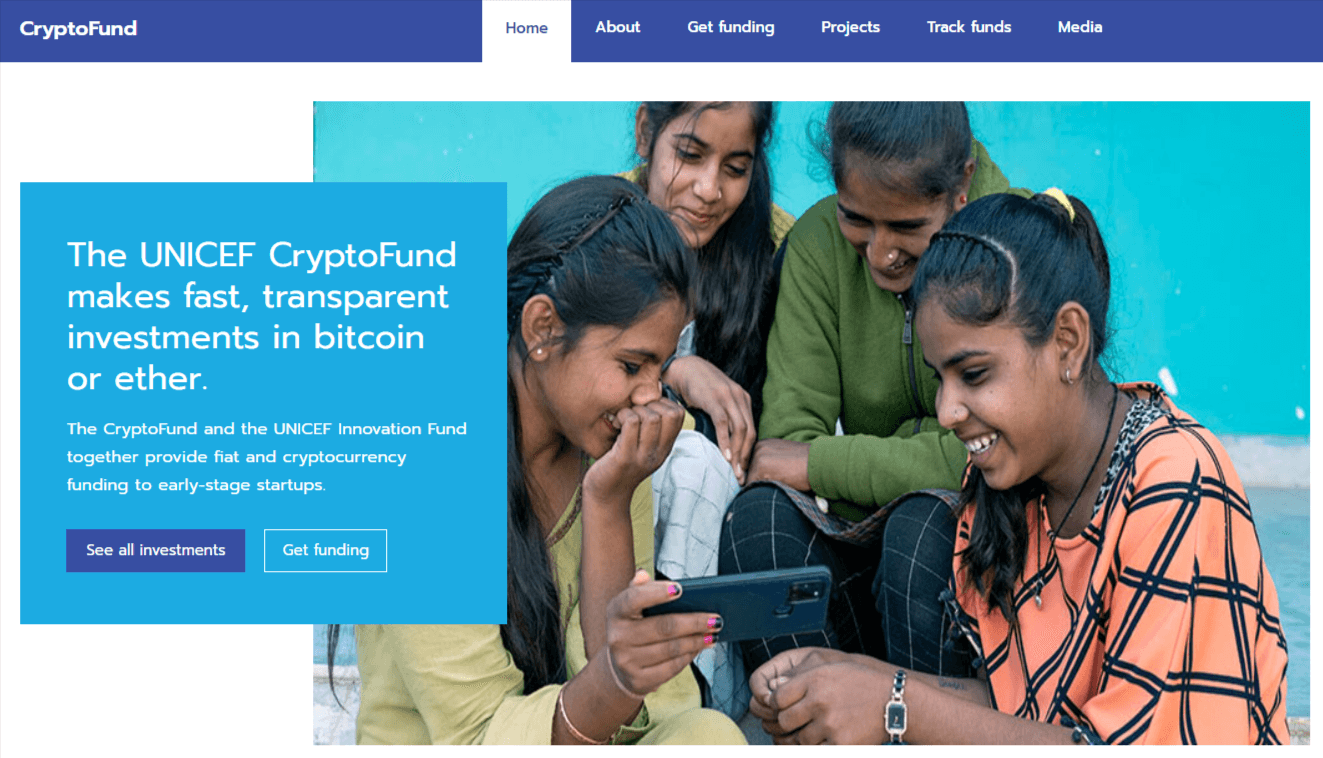 UNICEF CryptoFund - NGOs bitcoin and Crypto Donations