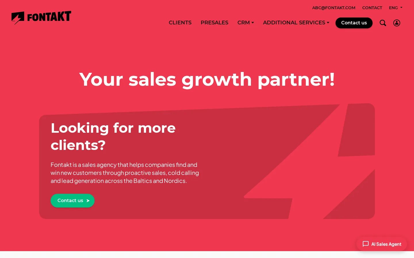 Fontakt homepage hero