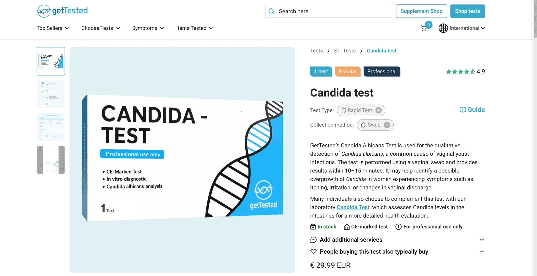 Get Tested Test Rapide Candida Albicans