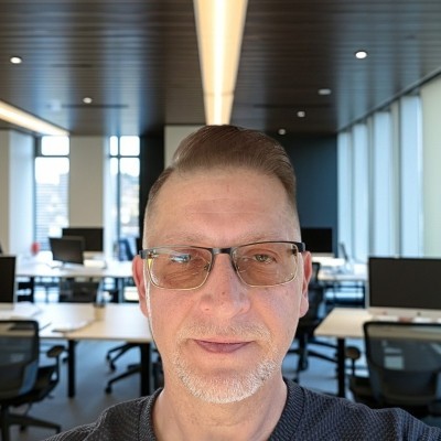 Man looking at camera