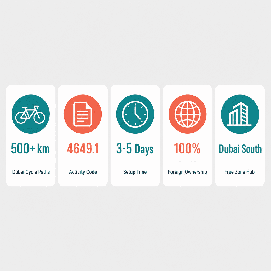 Infographic: Bicycles & Accessories Wholesale Trading License in Dubai