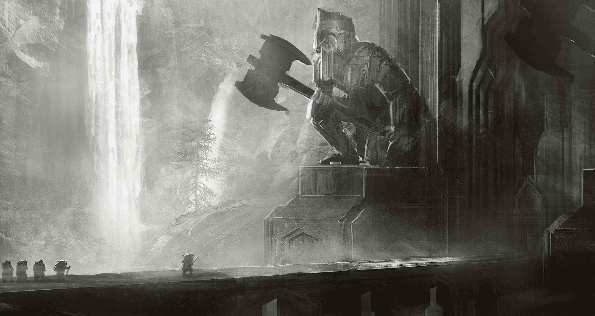 The Hobbit visual development – Middle-earth landscape with atmospheric scale