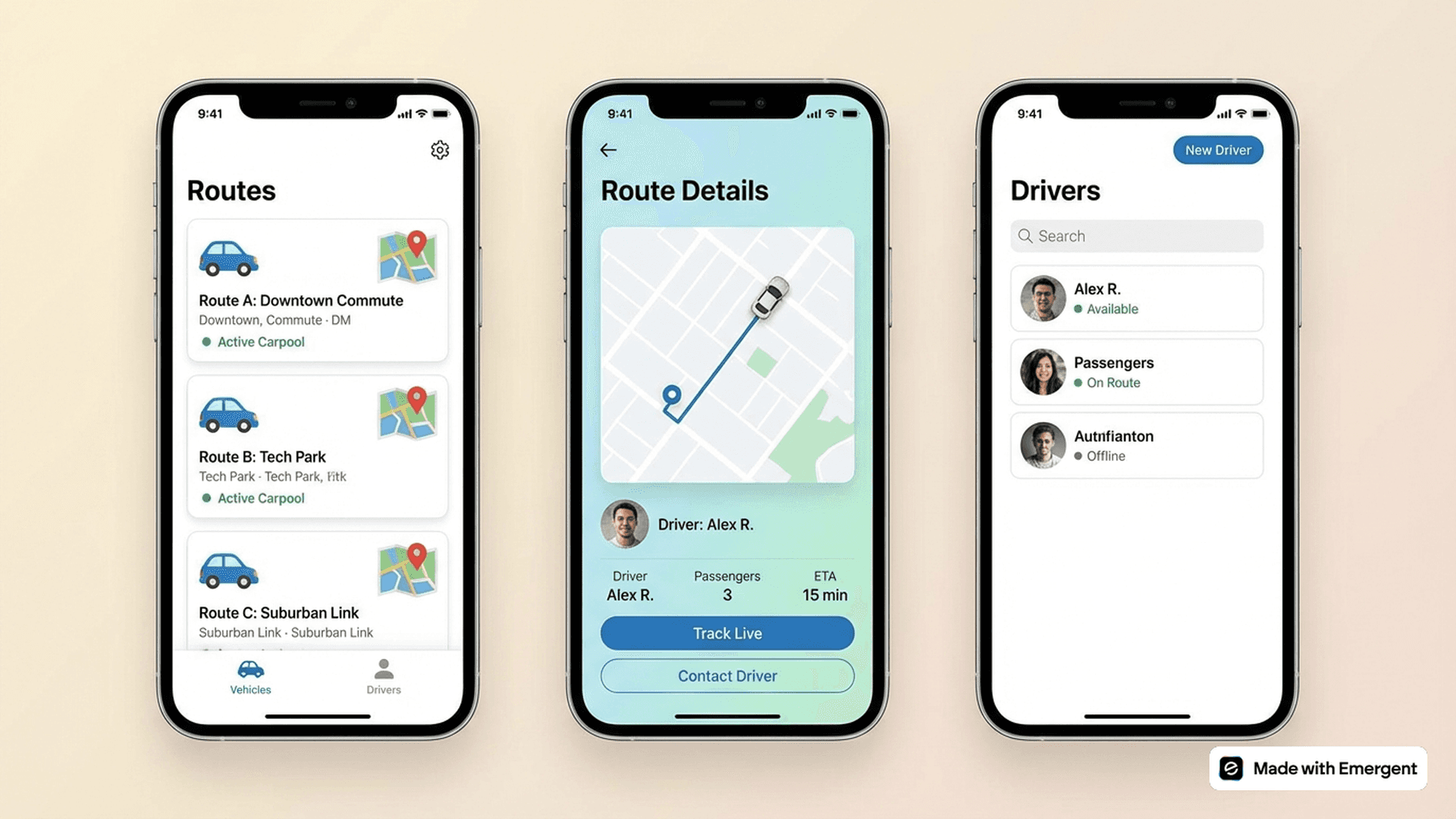 Carpool Logistics App Made With Emergent