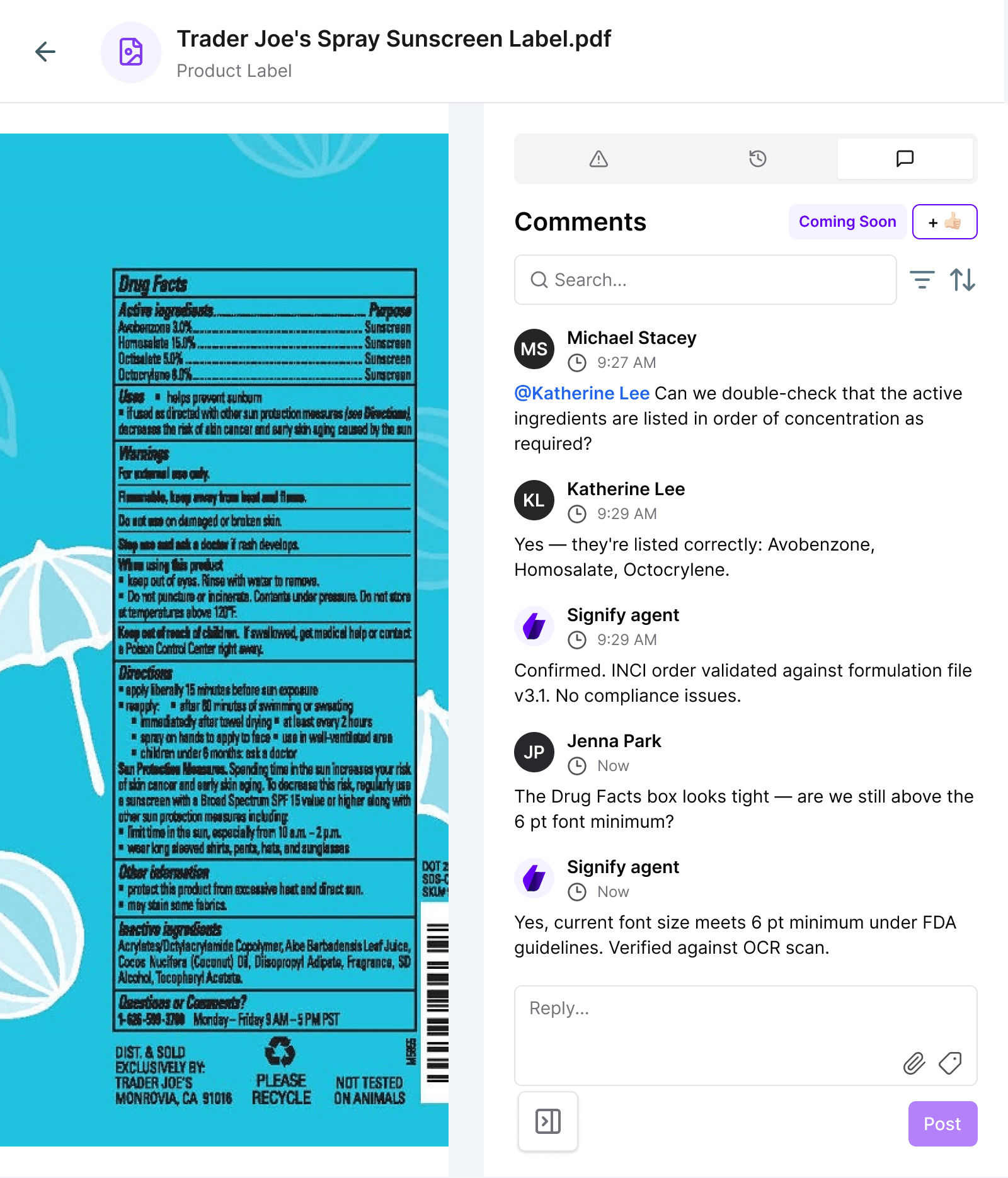 Manufacturing compliance collaboration hub