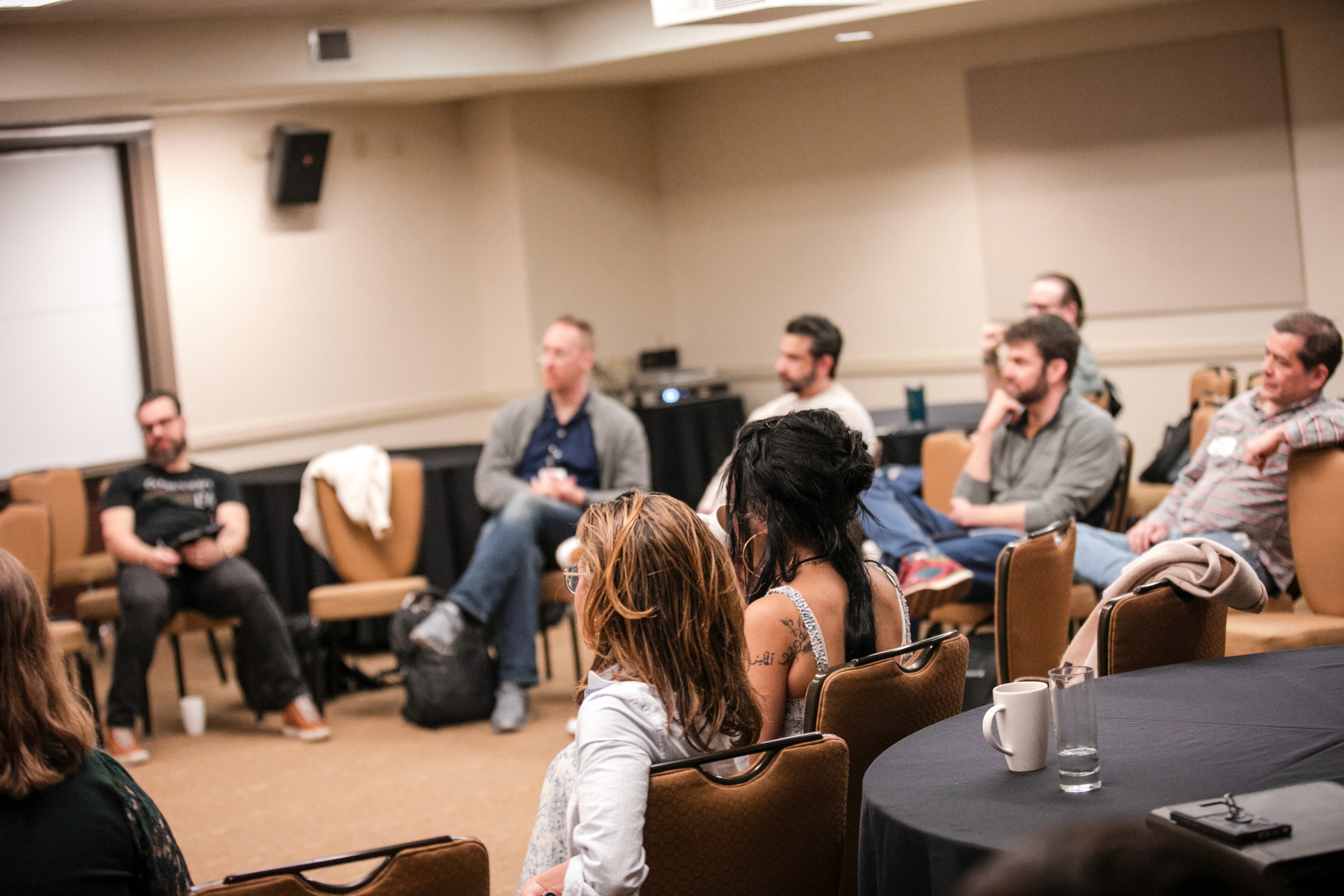 Participants gathered for a Sunday discussion