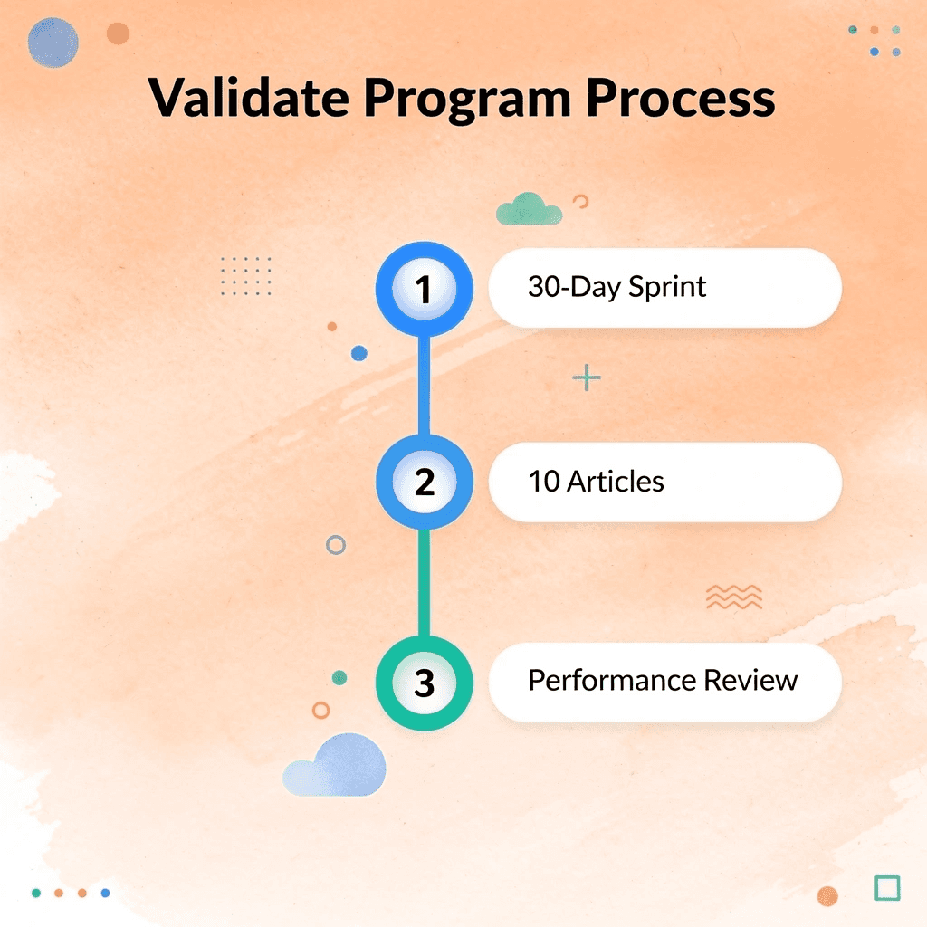 Three-step validation program process - Tech SEO Agency