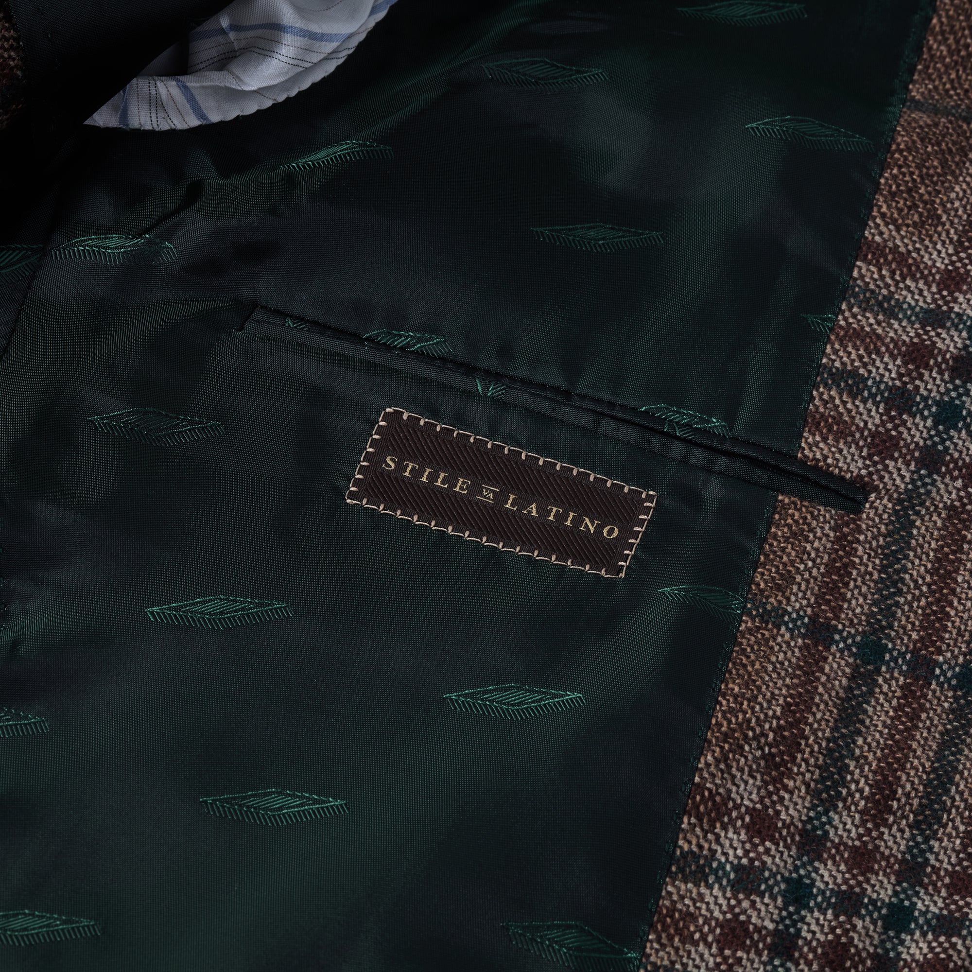 Brown and Green Checked Blazer - Mandelli UK