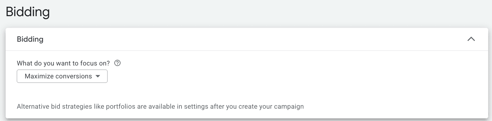 Google Ads Bidding Strategy: Maximize conversions