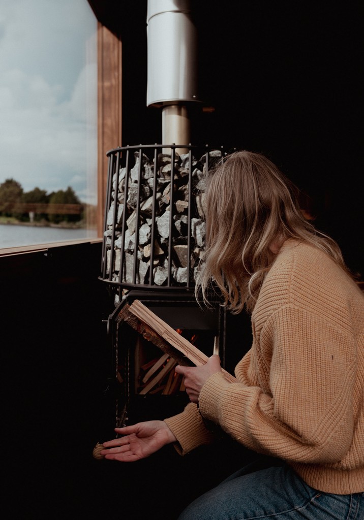 Wild lake with moody clouds