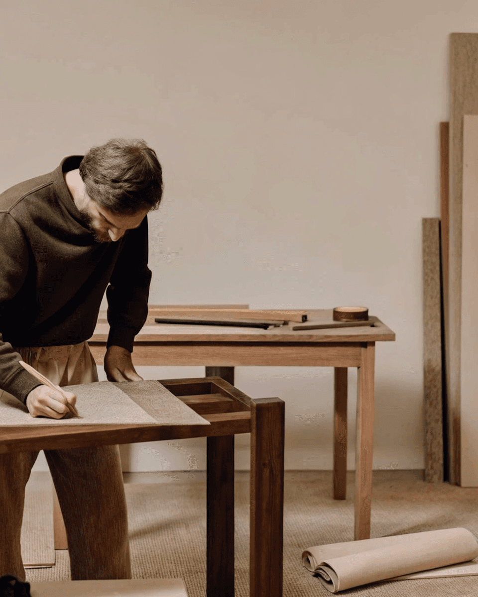 Man in Minimalist Workshop
