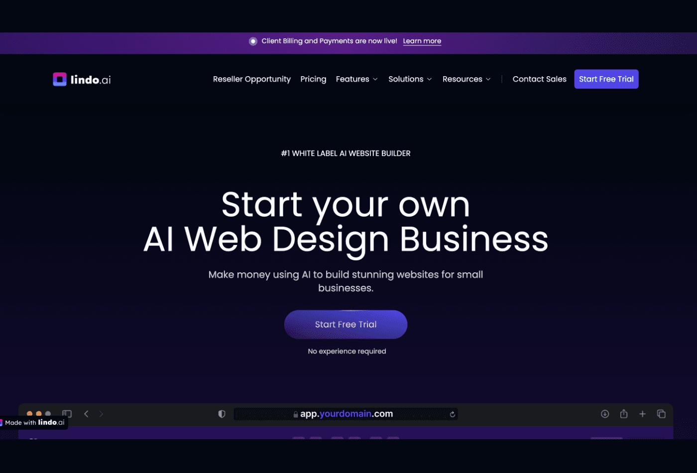 Lindo AI website builder