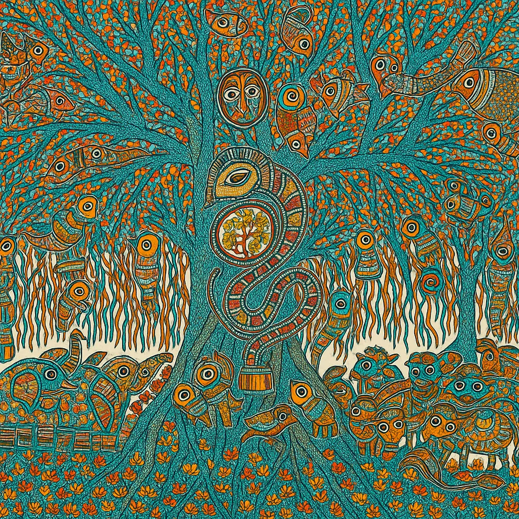 Banyan tree, inspired by work of Moti Satyanarayan Karn | Jyoti Karn