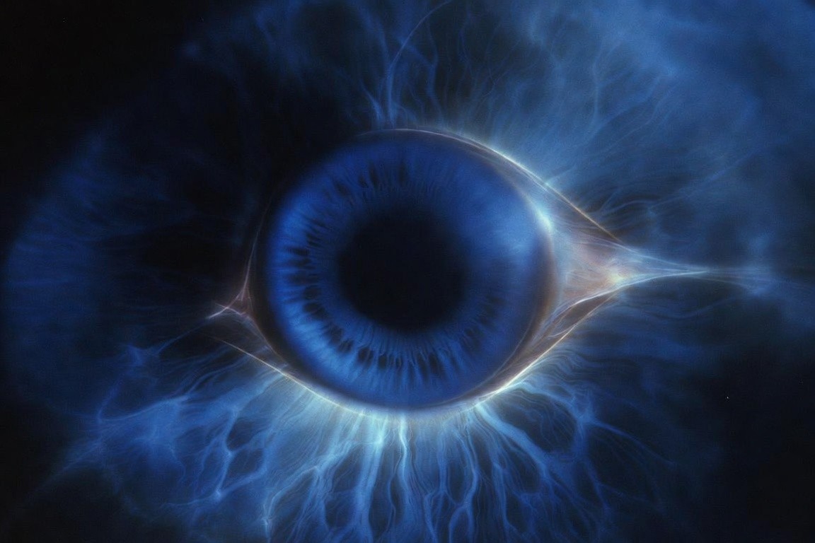 Close up view of a human eye depicting phoria