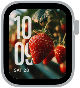 strawberry fields Apple Watch face preview 1 featuring summer.