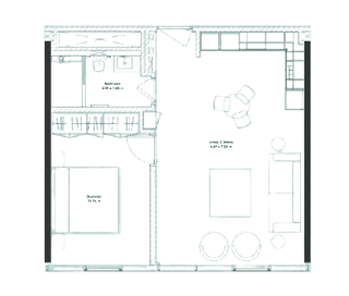 Floor plan of The Pad by OMNIYAT, showcasing layout and design features of the residential space.