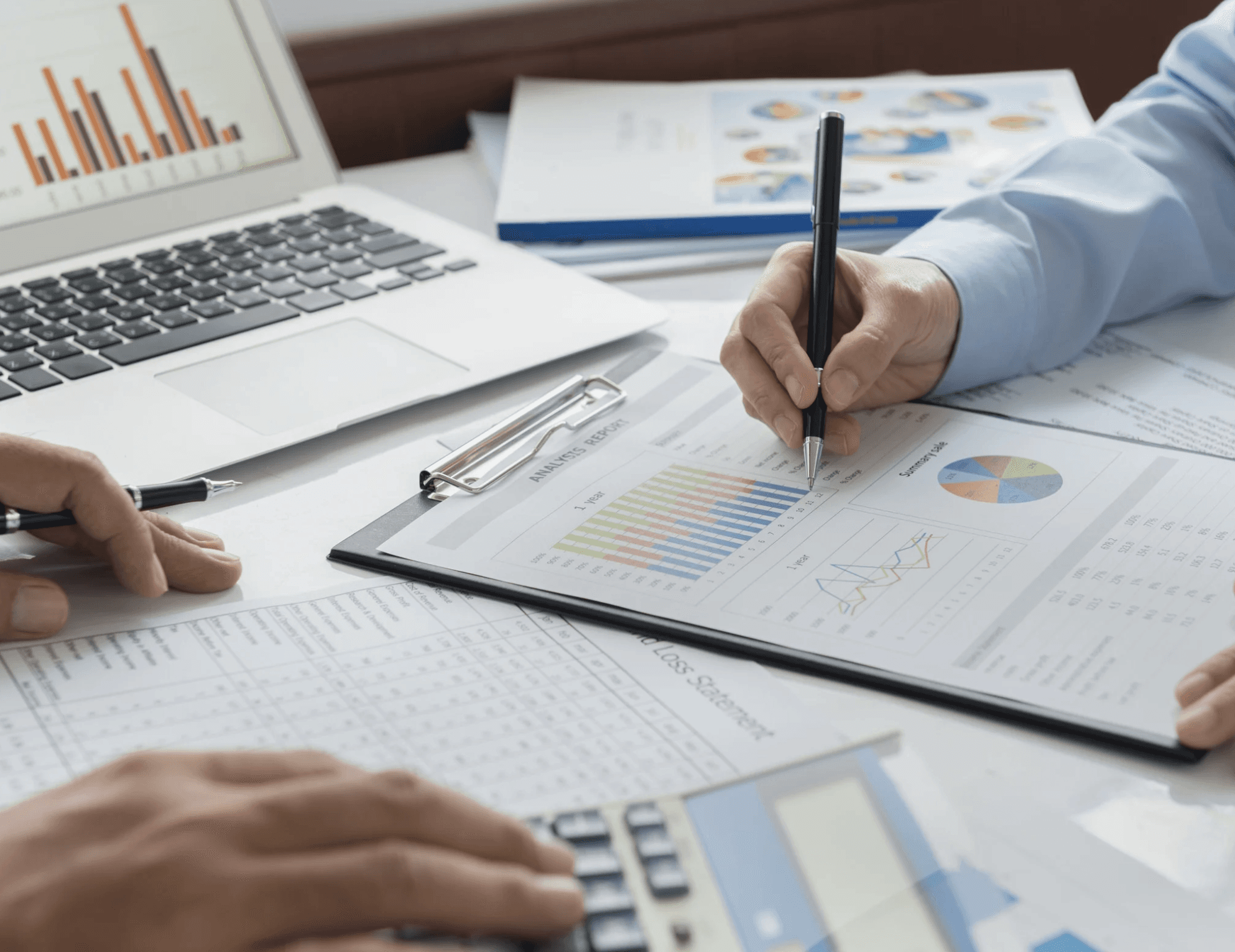 Image showing a monthly financial report and performance tracking for business growth