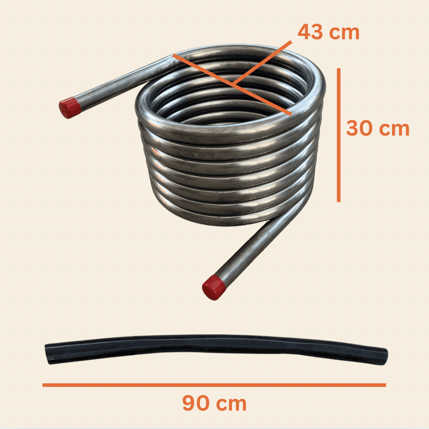 Wood Fired Hot Tub Coil Kit Stock Tank Pools Australia Measurement