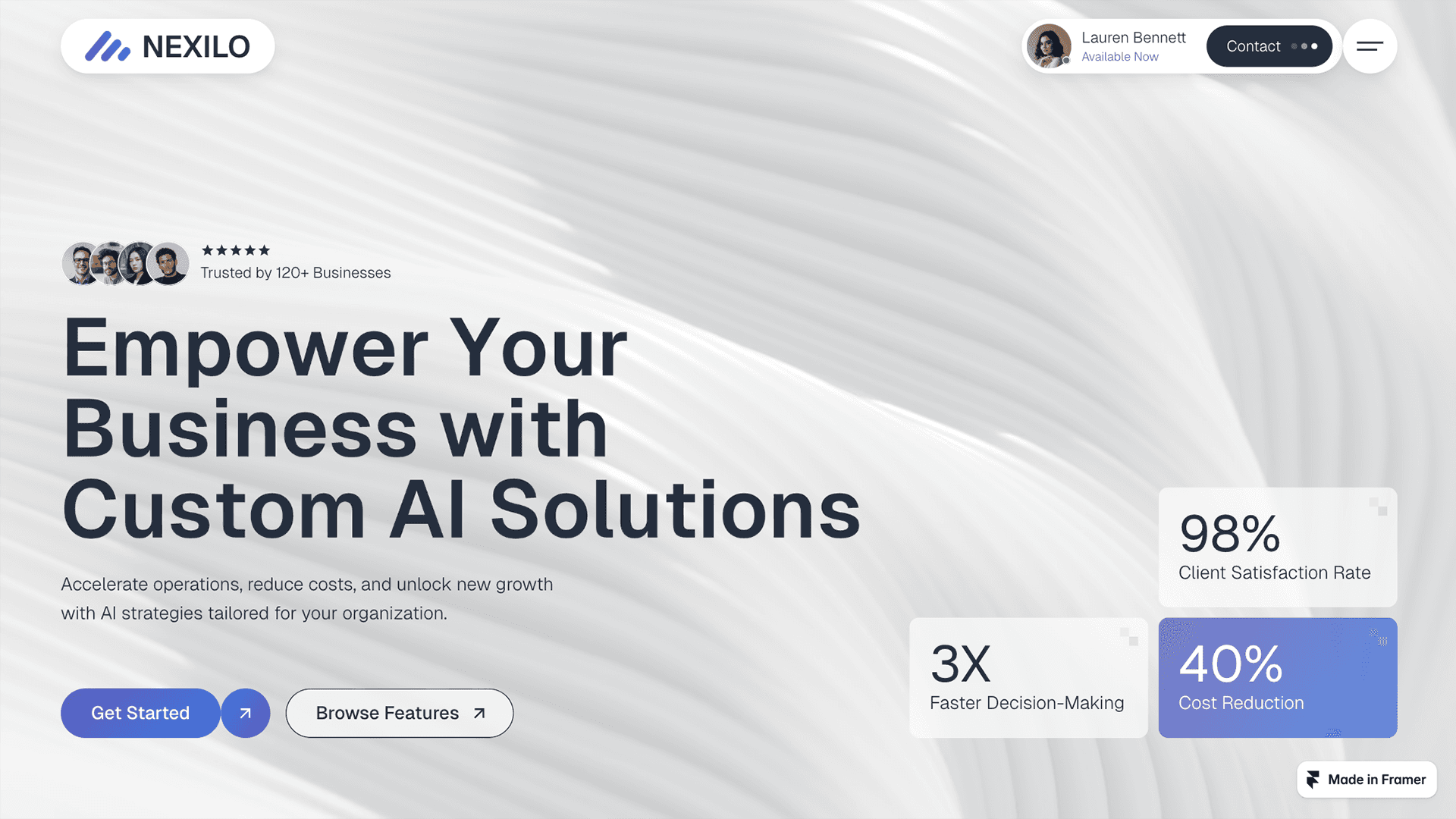 Nexilo Framer template