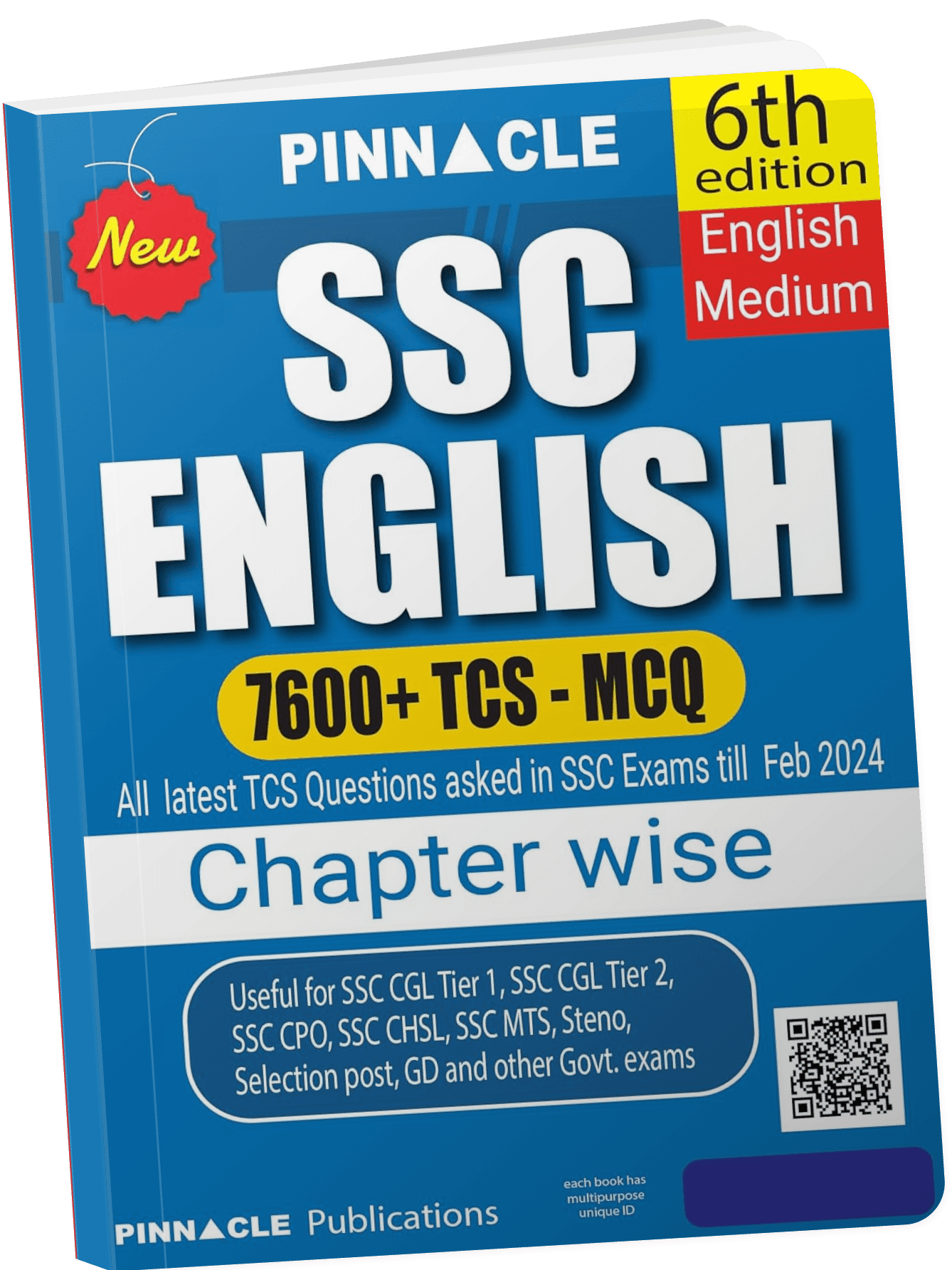 Pinnacle PYQ book for SSC english