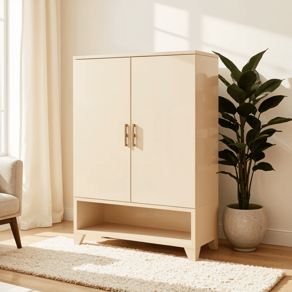 product photography of a shoe cabinet for storage