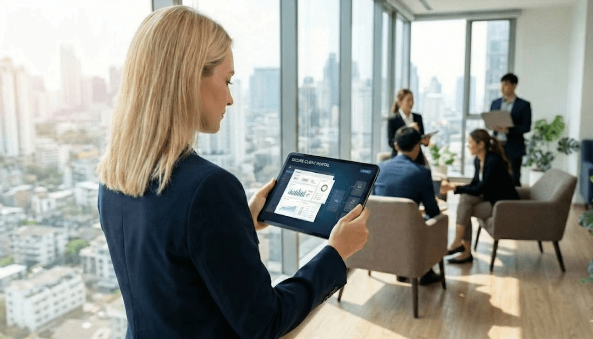 Reviewing real-time business insights through a custom client portal interface